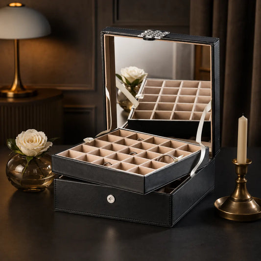 Gemkeepery 50-Slot 2-Layer Jewelry Box