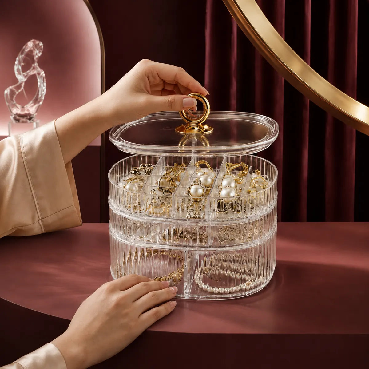 Gemkeepery 3-Tier Clear Jewelry Organizer