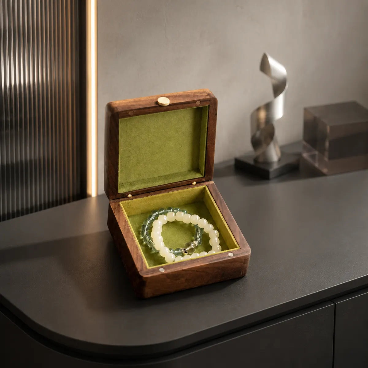 Gemkeepery Vintage Wooden Jewelry Box