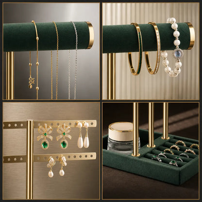 Gemkeepery Tiered Velvet Jewelry Organizer Stand